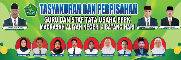TASYAKURAN DAN PERPISAHAN GURU DAN STAFF TATA USAHA PPPK MAN 4 BATANG HARI