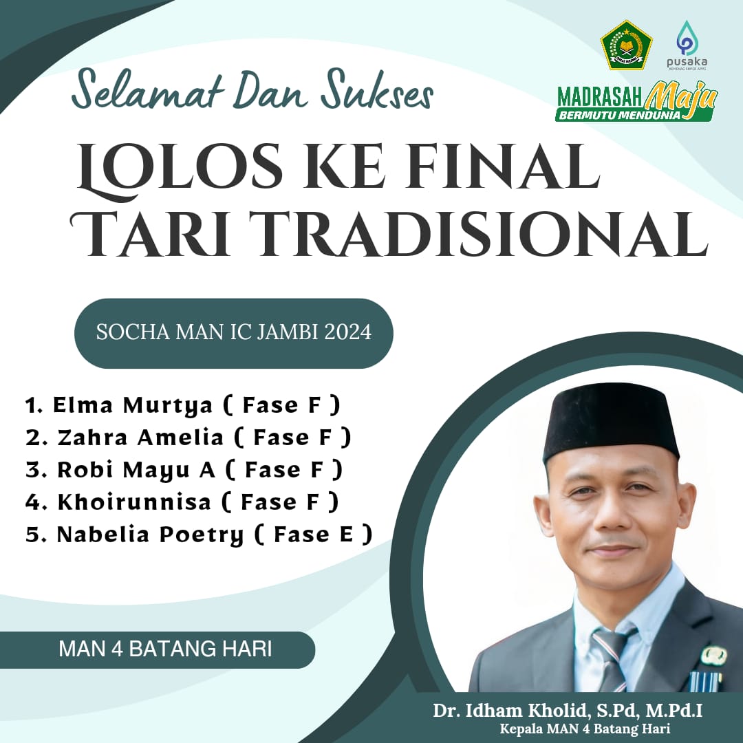 Lima Siswa MAN 4 Batanghari Lolos ke Final Lomba Tari Tradisional