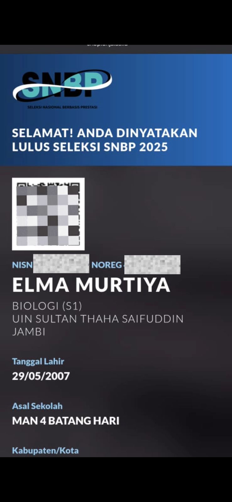 Siswa/i MAN 4 Batang Hari Lolos SNBP Tahun 2025 